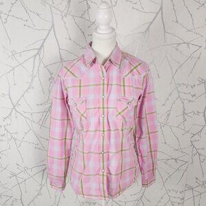 Panhandle Slim Pink Checks Cotton Pearl Snap Western Shirt